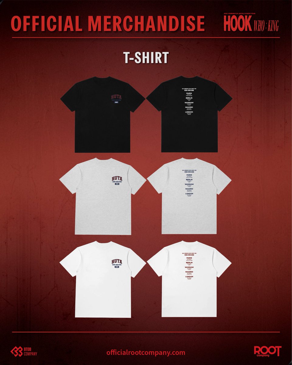 rootofficial_kr's tweet image. 2026 LEE MINHYUK (HUTA) EUROPE TOUR &amp;lt;𝐇𝐎𝐎𝐊 - 𝐖𝐇𝐎 : 𝐊𝐈𝐍𝐆&amp;gt; 

🌟Official Merch Drop!🌟

officialrootcompany.myshopify.com
