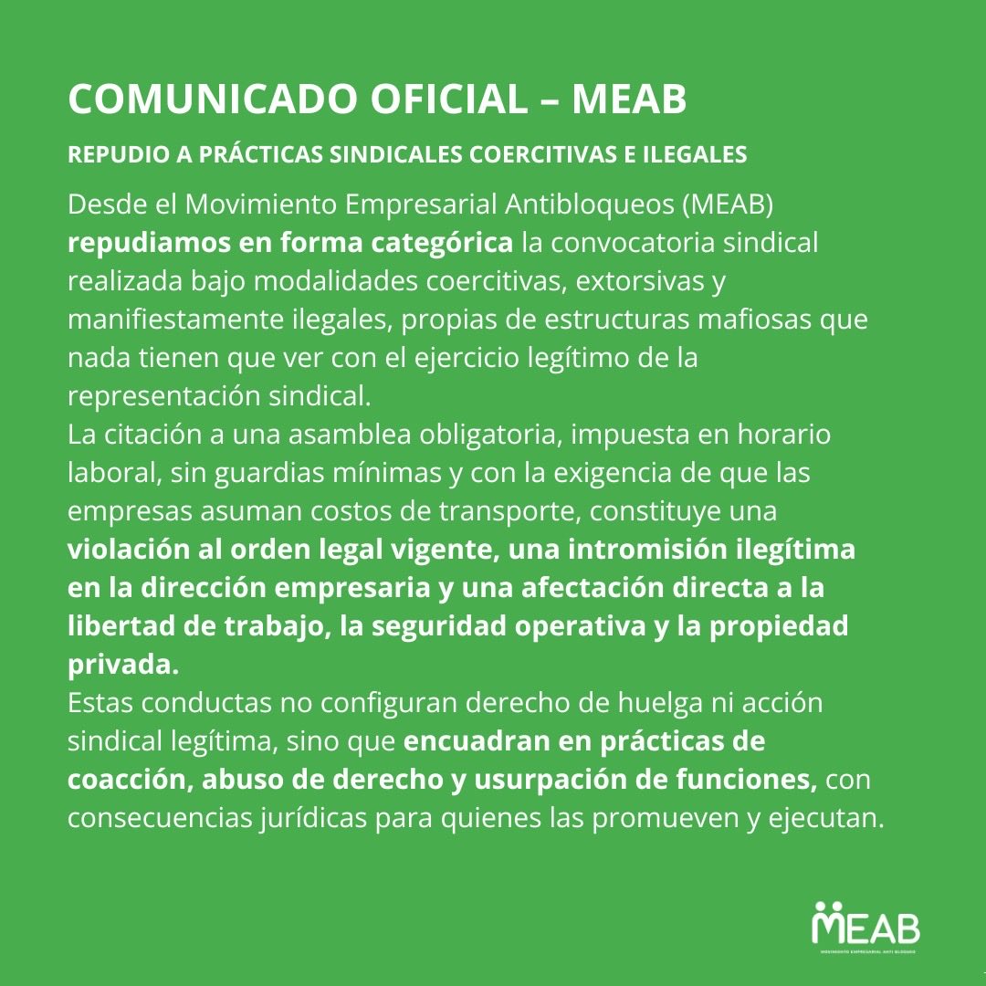 MEABArgentina's tweet photo. Comunicado oficial. 

#LaJusticiaEsElCamino #Meab

@JMilei @diegosantilli @PatoBullrich @MinCapHum_Ar https://t.co/yZeCTpcMZZ