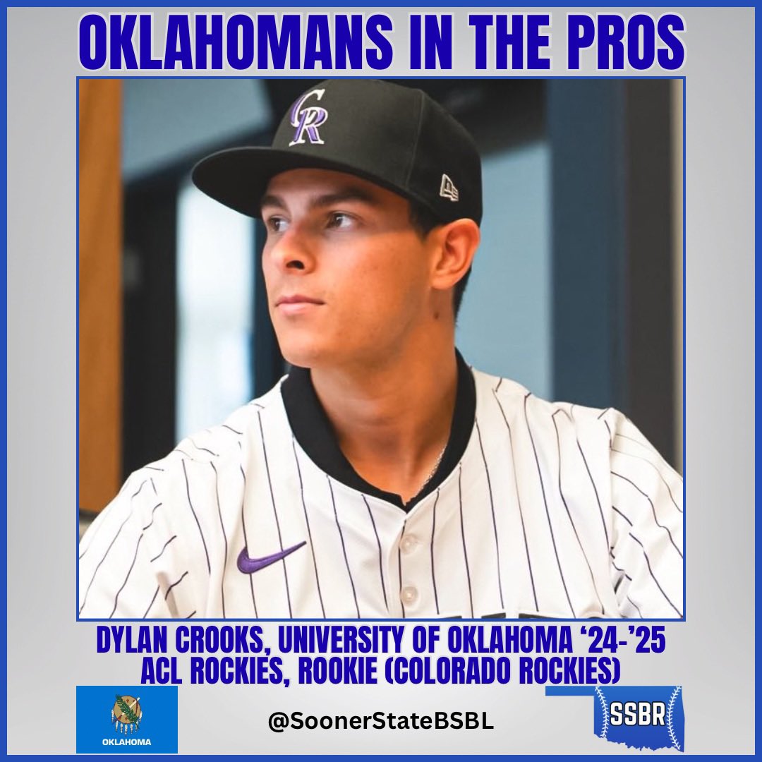 SoonerStateBSBL's tweet photo. 𝙊𝙆𝙇𝘼𝙃𝙊𝙈𝘼𝙉𝙎 𝙄𝙉 𝙏𝙃𝙀 𝙋𝙍𝙊𝙎

Dylan Crooks, RHP, ACL Rockies, Rookie (Colorado Rockies)

Univ of Oklahoma ‘24-‘25

2025: DNP

- Drafted 15th Round 2025 MLB Draft
- Younger brother of Jimmy Crooks

#SoonerStatePros | #ChaOUs https://t.co/WEbBkbRjNw