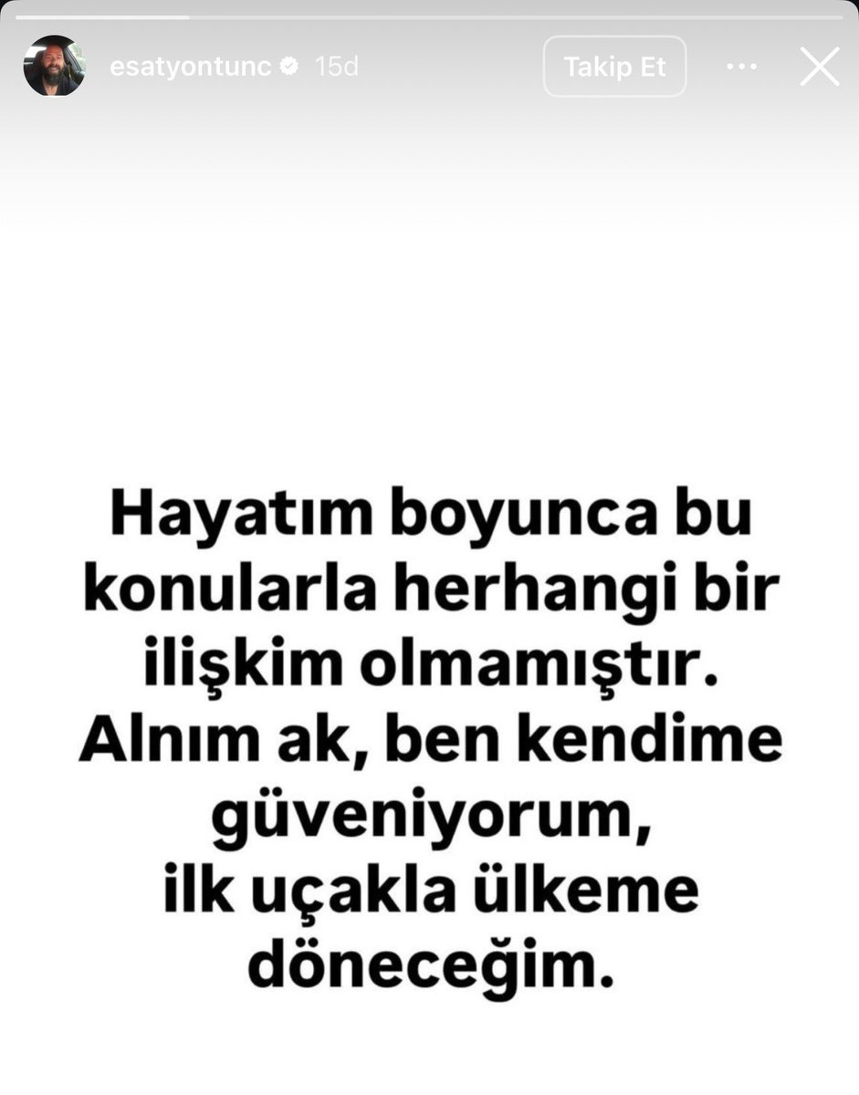 SolarSignanb's tweet photo. Hakkında yakalama kararı bulunan Acun Medya Genel Koordinatörü Esat Yontunç'tan ilk açıklama:

"Hayatım boyunca bu konularla herhangi bir ilişkim olmamıştır. Alnım ak. Ben kendime güveniyorum. 

İlk uçakta ülkeme döneceğim." https://t.co/J7OJRgRLvr