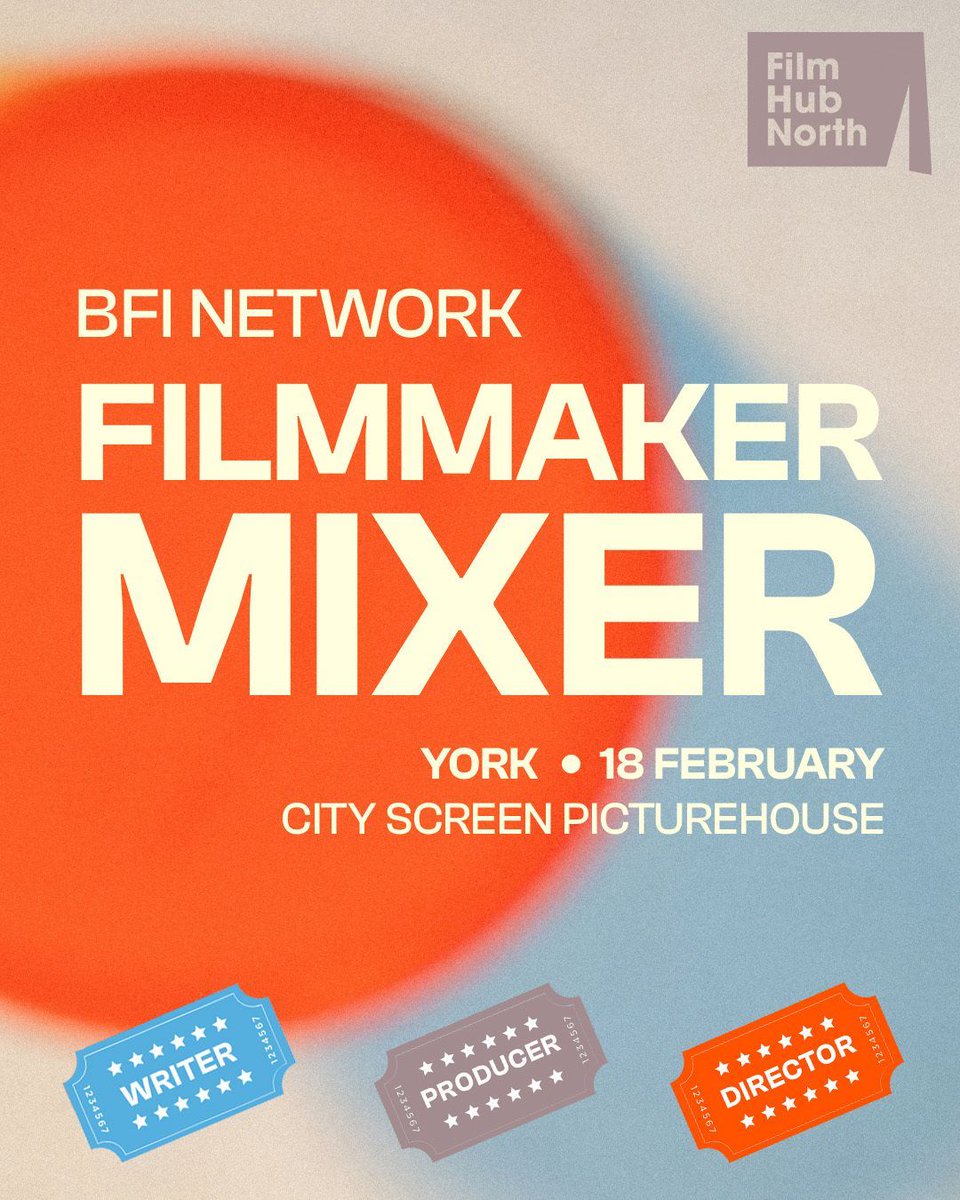 FilmHubNorth's tweet image. Next mixer alert: join us at @CityScreenYork on 18 February with pals @YorkFilmmakers! This is your chance to meet potential collaborators and share ideas. Attendance is free, but you’ll need to sign up in advance: bit.ly/fhn-mixer 
#Filmmaking #YorkEvents