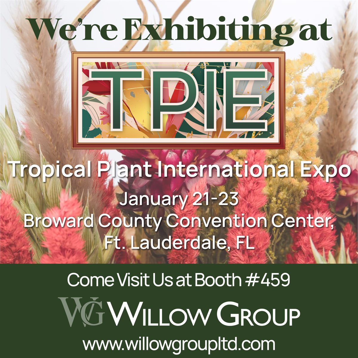 Visit Willow Group at Booth #459 to explore products designed to support inspired displays, merchandising, and seasonal programs. We would love to see you there!
#TPIE2026 #FloralWholesale #TradeShowSeason #RetailInspiration #WillowGroup #WholesaleHomeDecor