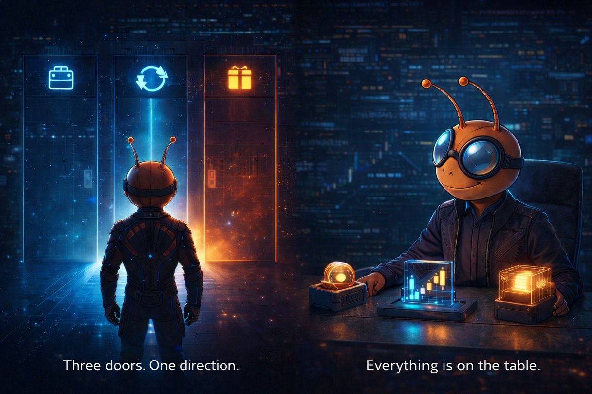 AntDropp's tweet image. Three doors.
 One direction.
What’s on the table is not ordinary.
What’s coming demands attention.

TGE is approaching.
AntDrop is stepping onto the stage.
#AntDrop #TGE