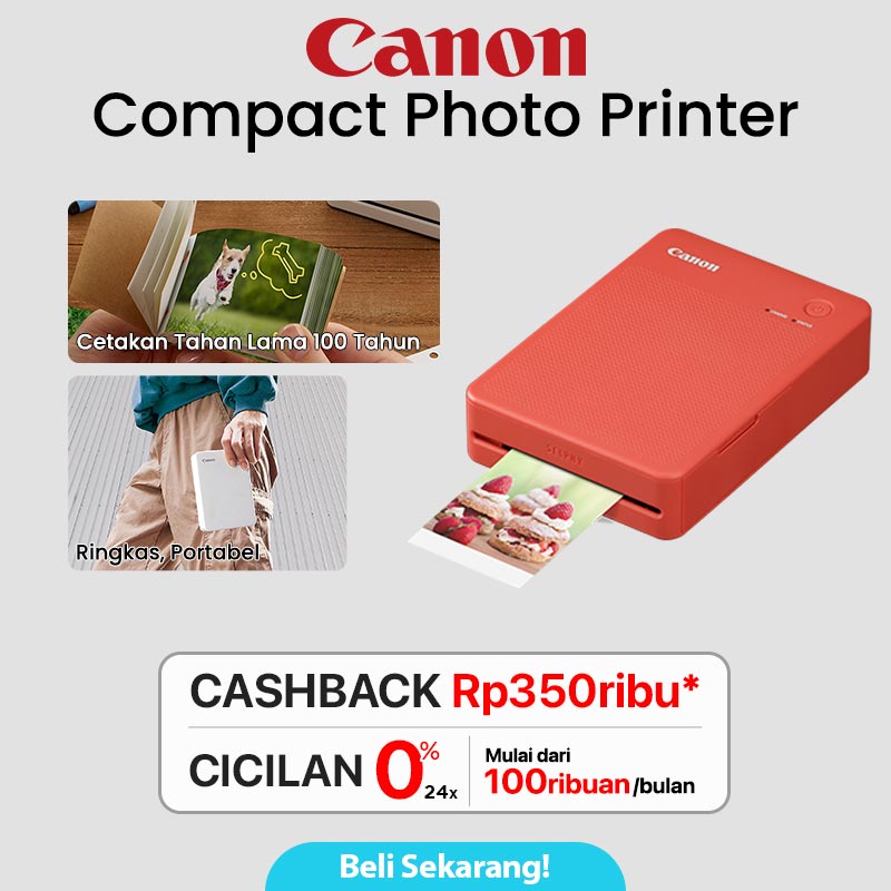 📸 Canon Selphy QX20 Compact Photo Printer, Printer foto ringkas seukuran telapak tangan yang menghidupkan kenangan Anda dalam warna yang cemerlang ✨

Cetakan seperti aslinya hingga 256 Nuansa Warna, Cetakan yang bertahan selama 100 Tahun.
Desain ringkas dan Portabel dengan
