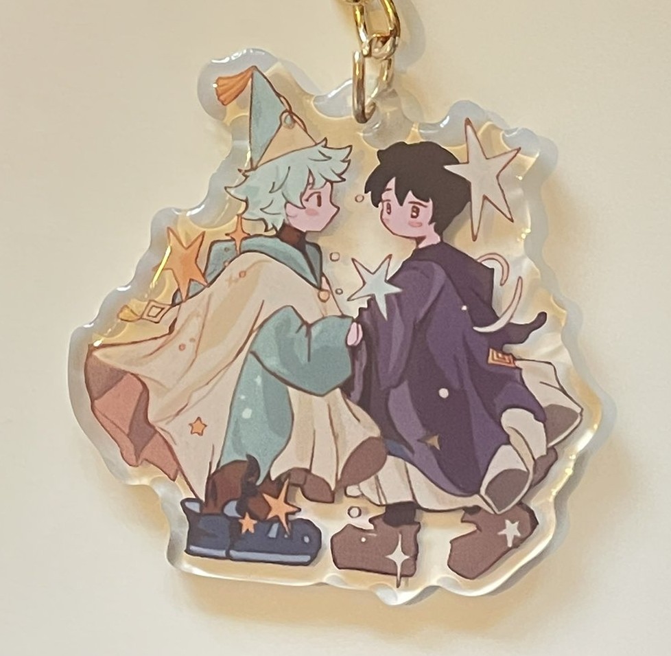 witch hat stickers and charms are up on my shop (link in bio)! the riche phone charm is especially tiny and adorable ;-; #witchhatatelier