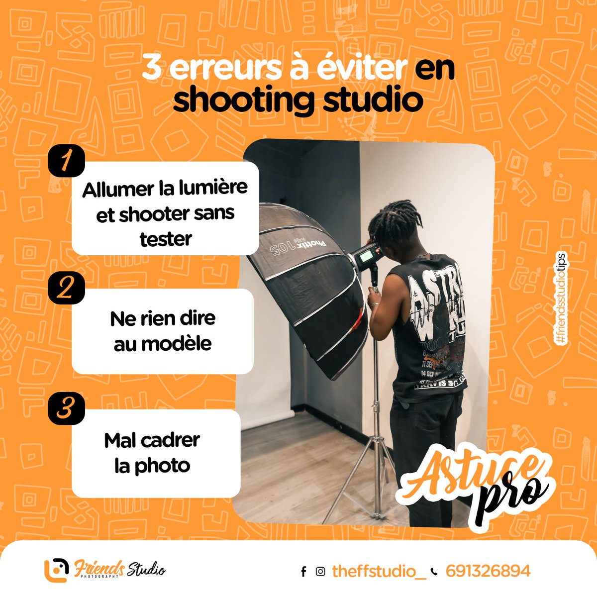 TheFFstudio_'s tweet photo. Allumer la lumière et shooter au hasard ? ❌
Laisser le modèle sans consignes ? ❌
Mal cadrer ? ❌
En studio, chaque détail compte. Astuce de pro 😉 https://t.co/nJ7Yvzt0IR