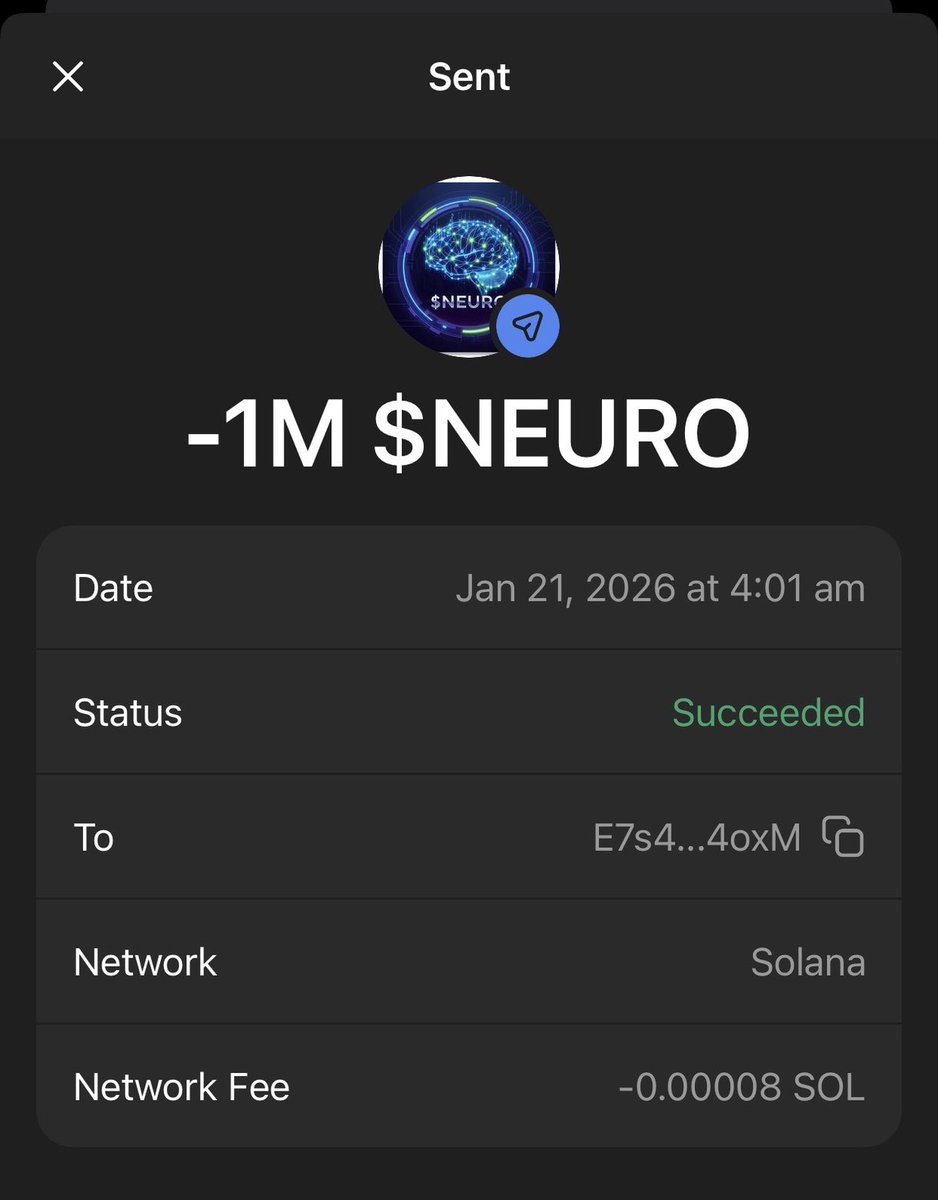 Don't ask why, Blessing randomly ⏳

Just drop your Solana $SOL address, Follow ✅ &amp; RT ♻️
Every wallet gets 1,000,000 $NEURO

First 750 wallets
#SolanaAirdrop