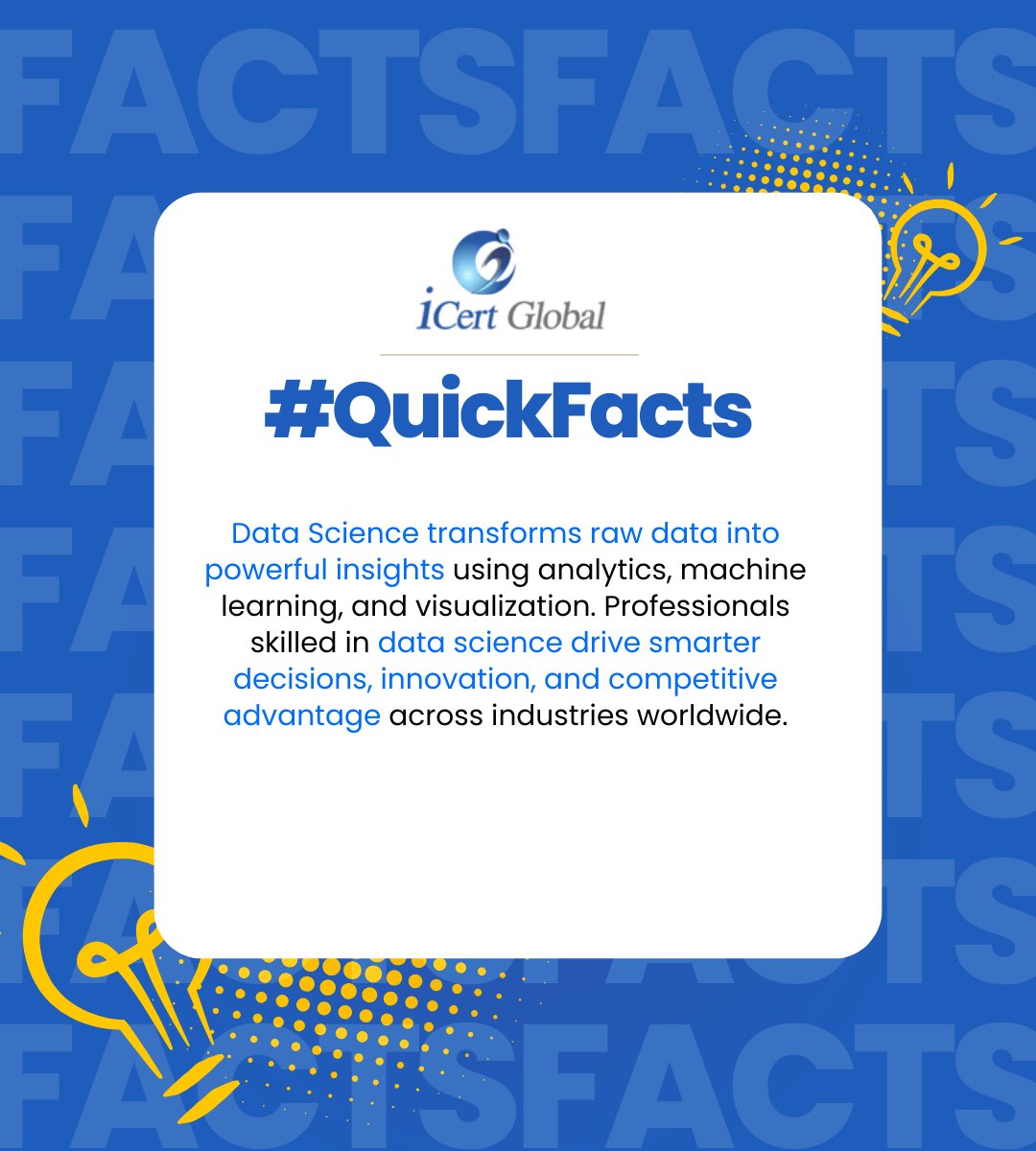 Data Science powers smarter business decisions.
Master analytics, ML, and AI to drive digital intelligence. 🚀

#iCertGlobal #DataScience #MachineLearning #FutureSkills #upskilling