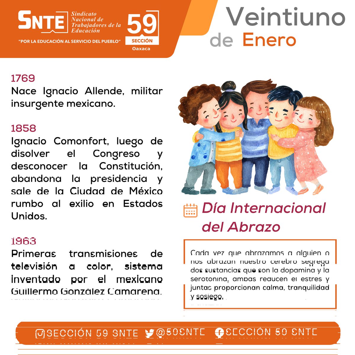 𝘿𝙞́𝙖 𝙄𝙣𝙩𝙚𝙧𝙣𝙖𝙘𝙞𝙤𝙣𝙖𝙡 𝙙𝙚𝙡 𝘼𝙗𝙧𝙖𝙯𝙤
#SabíasQué Cada vez que abrazamos a alguien o nos abrazan nuestro cerebro segrega dos sustancias que son la dopamina y la serotonina, ambas reducen el estrés y juntas proporcionan calma, tranquilidad y sosiego. 
Buen día 🫂.