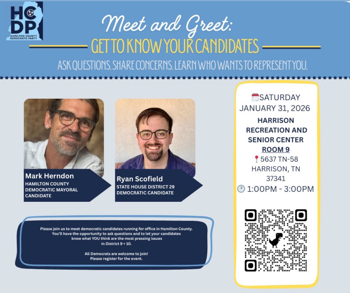 HCDP_TN_423's tweet photo. District 9 and 10, here’s a meet and greet for you! Get the. Chance to meet with your democratic candidates and ask your questions! RSVP: https://t.co/K4hTyAJ5cn https://t.co/81dAlykNSP