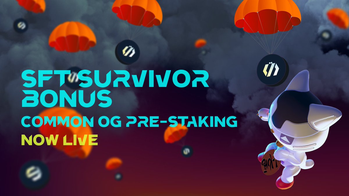 ／
🚀Common OG 先行ステーキング開始！
「価値は、残り続ける者に宿る」 
＼

長期保有者に未受領分 $SFT が再分配される
「SFT Survivor Program」

その参加権を確定させる
Pre-Staking（先行ステーキング） の受付が始まりました。
￣￣￣￣￣￣￣￣￣
📅 受付期間
1/21 〜