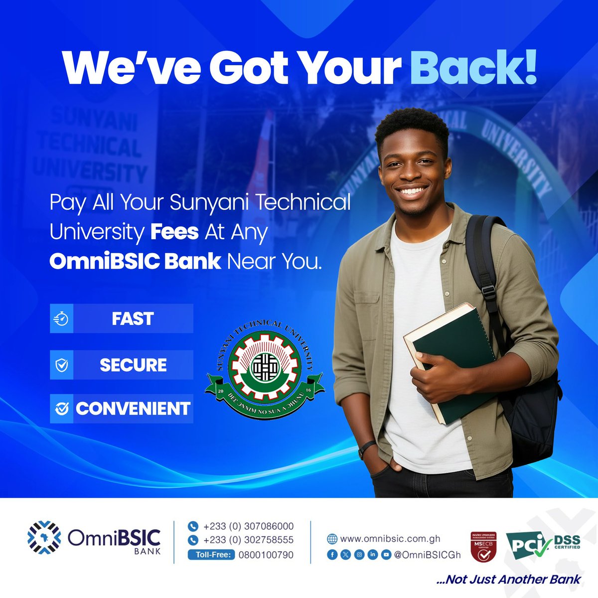 OmniBSICGh's tweet image. Pay your fees conveniently 

#OmniBSICBank #NotJustAnotherBank #BestBankInGhana #DigitalGrowingBank 
 
omnibsic.com.gh
