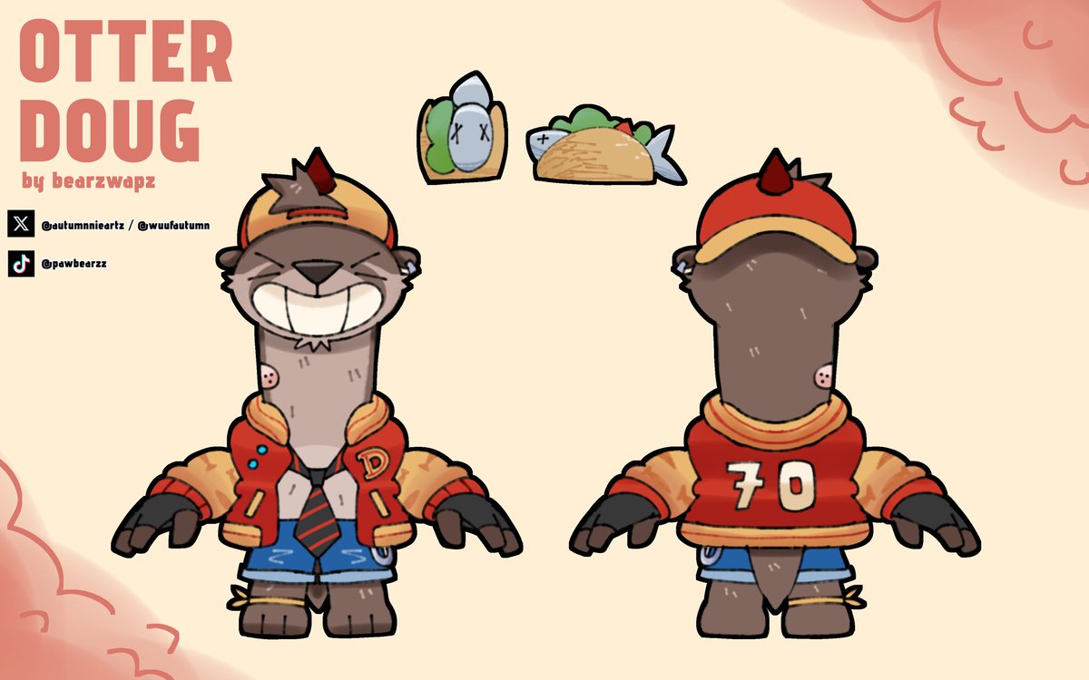 autumnnieartz's tweet image. meet my supercell make skin, OTTER DOUG!! if you liked it, go vote for him in the link in the comments! 🦦🫧🫧