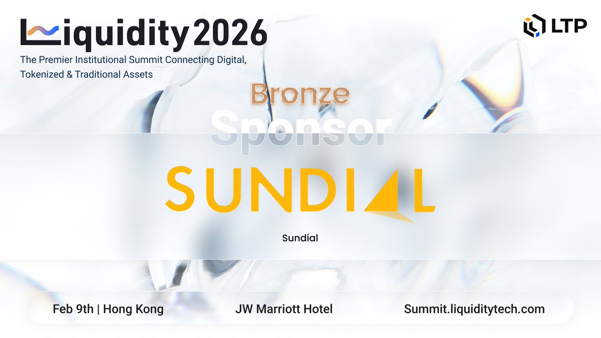 LTP Welcomes @SundialProtocol as a Bronze Sponsor of Liquidity 2026 We are  pleased to announce that Sundial Protocol has joined Liquidity 2026 as a  Bronze Sponsor, partnering with LiquidityTech Limited for our