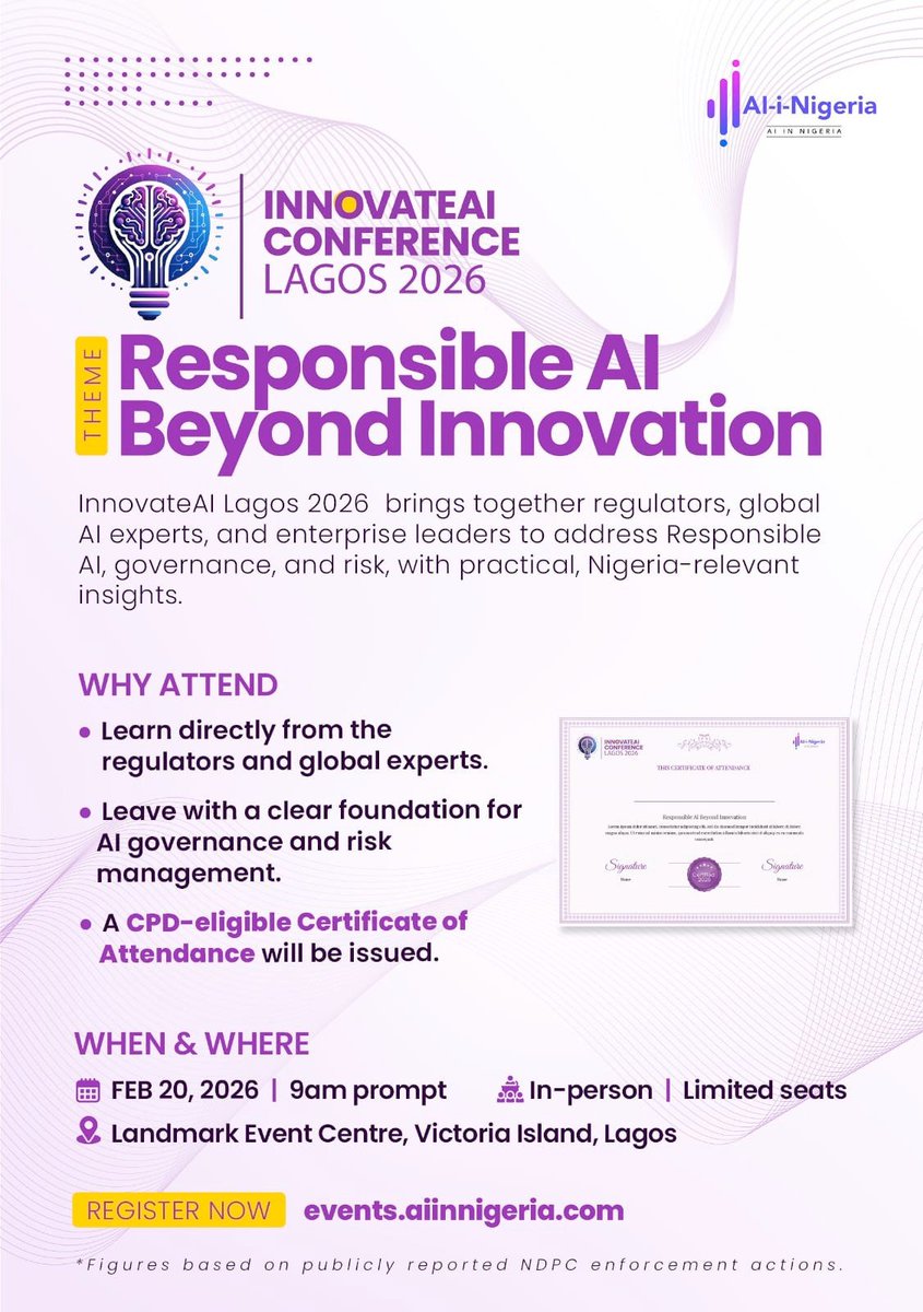 INNOVATEAI LAGOS 2026

REGISTER NOW :  aiinnigeria.com/reg2