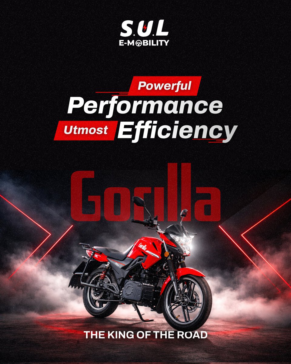 Power in its rawest form.
Efficiency at its finest.

Gorilla isn’t just an e-bike , it’s a statement of dominance on every road. ⚡
Built to lead. Built to last.

The King of the Road.
.
.
#sulmobility #sulemobility #sulrw #EVs
#electricmotorcycles
#greenmobility #emobility