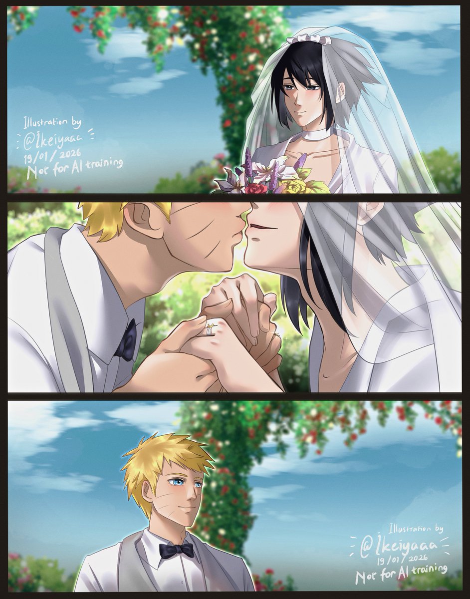 ikeiyaaa's tweet photo. Thank you all for your support😭🥰, i’ll post the wedding art separately too #narusasu #sns https://t.co/zGShhb8aj7