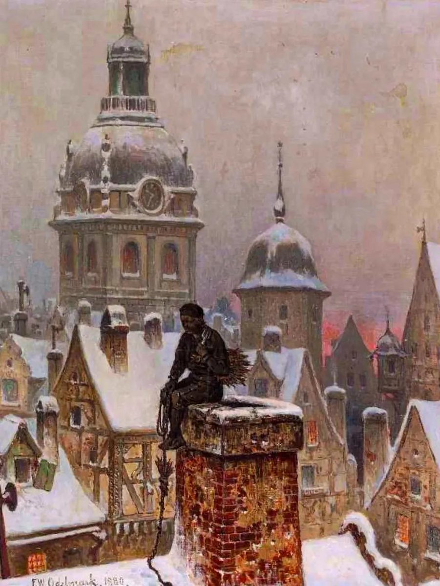 Limpador de chaminés1880. Por Frans Wilhelm Odelmark (1849–1937). Óleo sobre tela, 59 cm x 47 cm