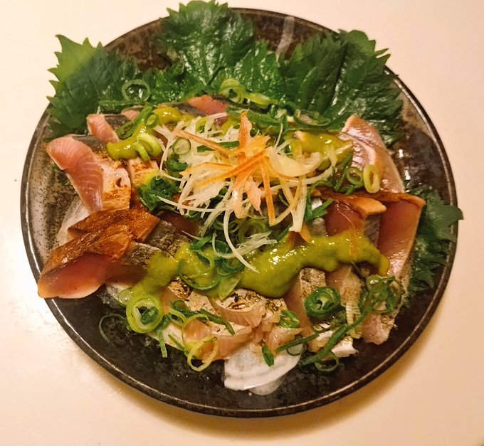 ヨコワの即席タタキwith高知のぬた 