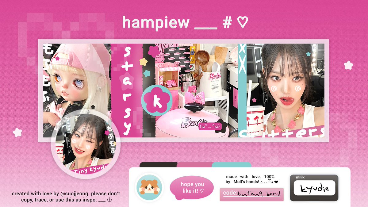 suojjeong's tweet image. TOLONG  REPOST?  Dankiess ! ꉂ(˵˃ ᗜ ˂˵)

H—hayiee teman timun! ayo kenalan &amp;amp; ospekin sama katalog baru Moll, namanya bintang kecil ⭐🤏🏻 kalau ada kesamaan dengan ba lain mohon dm moll baik-baik yaa timakacii &amp;gt;___&amp;lt; 🩷

#zonauang