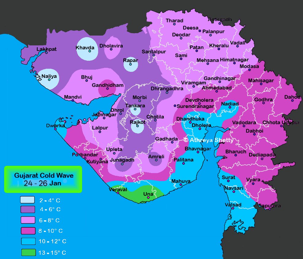 shetty_athreya's tweet image. A decaying #ColdFront associated with the strong #WesternDisturbance 👇🏼can result in unseasonal isolated light #showers /drizzles in #Kutch and western Saurashtra like Dwarka, Jamnagar, Morbi regions late night Thursday (22nd) into early morning on Friday 23 Jan.

Cloudy skies