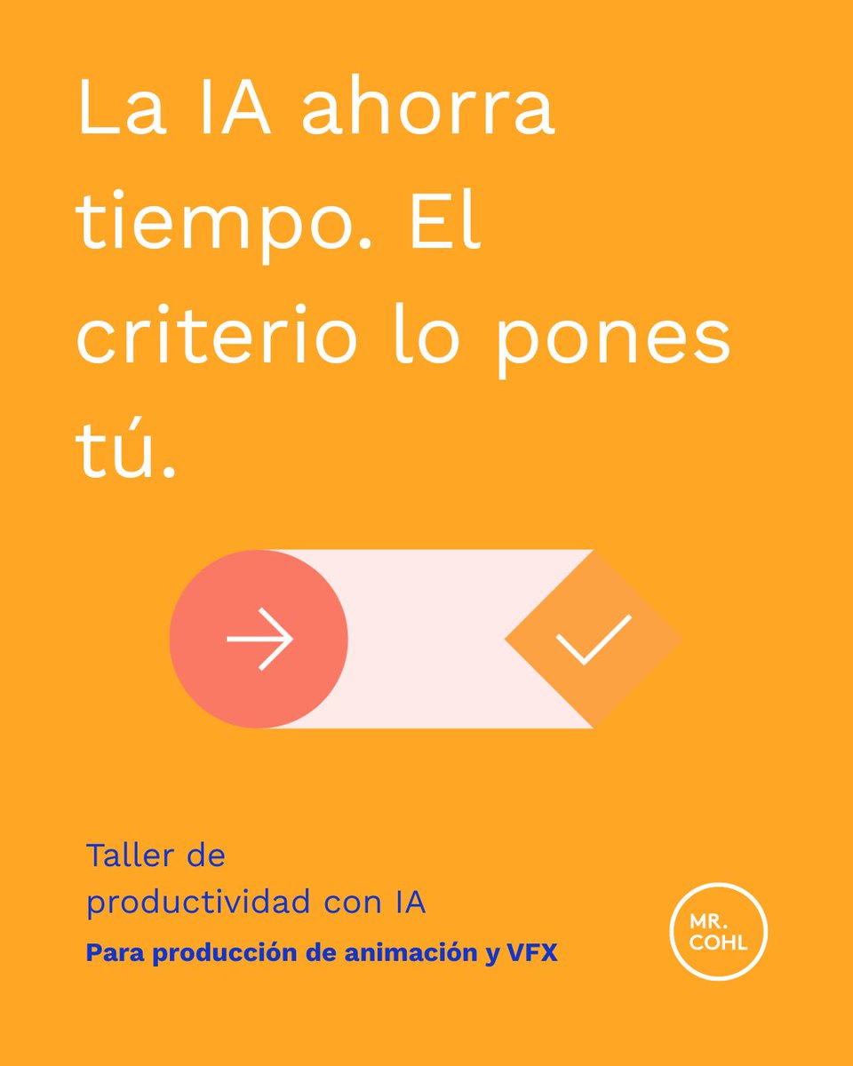 Usa la Inteligencia Artificial para ahorrar tiempo, automatizar tareas y gestionar tu trabajo de forma más eficiente en tu día a día en producción. Taller online en directo, con <a href="/BelliRamirez/">Belli Ramirez 🏳️‍🌈</a> , organiza <a href="/MrCohl/">Mr. Cohl PRODUCCION DE ANIMACION</a>  ¡Reserva hoy con DESCUENTO! Inscríbete
mrcohl.com/work/taller-de…