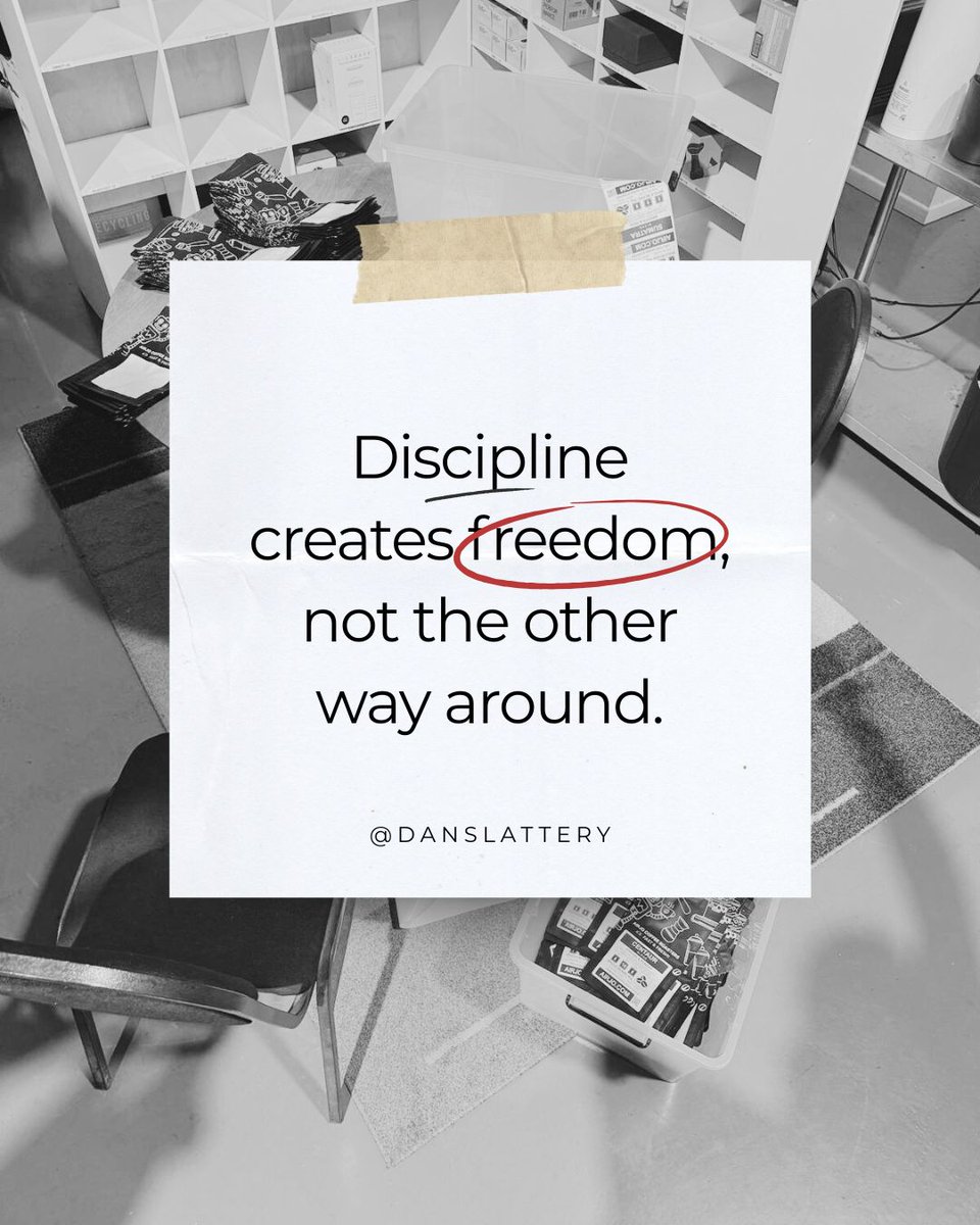 DanSlattery's tweet image. The path to freedom is built on the pillars of discipline. By cultivating habits that serve us, we gain the liberty to pursue our passions. What disciplined habits have transformed your life? Join the conversation!

#DisciplineForSuccess #CreateYourFreedom #HabitBuilding