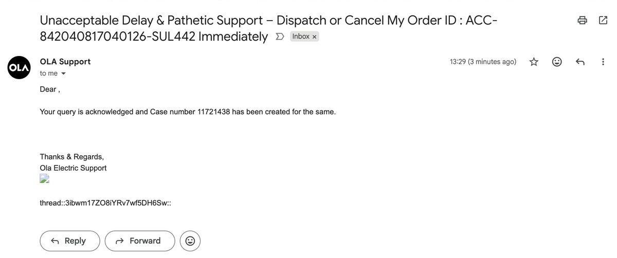 Hey <a href="/olaelectric/">Ola Electric</a> 👋

Any employee who’s not sleeping mind checking my order?

20 days, dispatch date gone, status still “Ordered.”

Or is the system taking a nap, too? 💤 (Just like your pathetic Vacation Mode 🤦‍♂️)