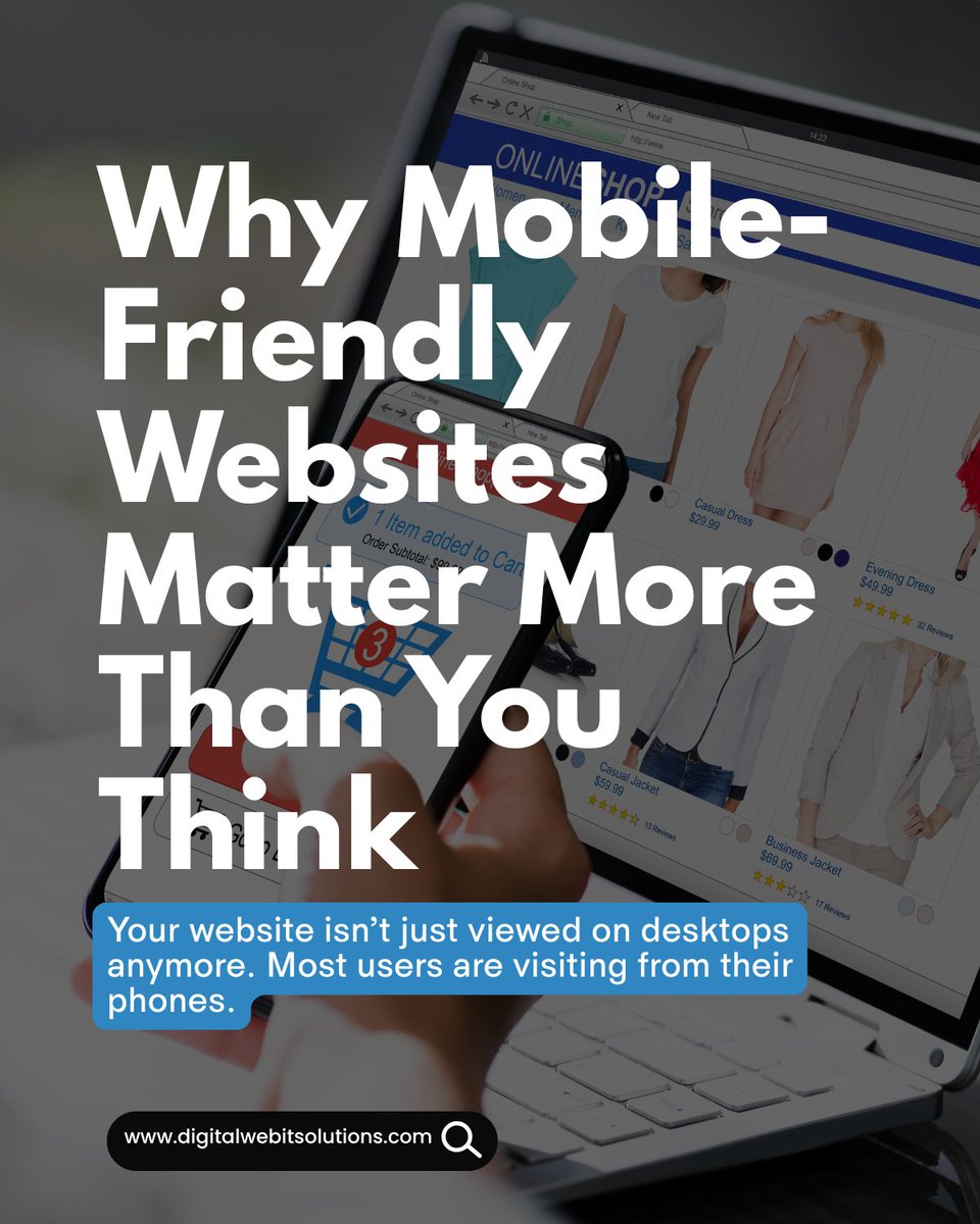 digital_webit's tweet photo. Mobile-first isn’t a trend; it’s reality
If your website isn’t mobile-friendly, you’re losing traffic and leads.

Make mobile your priority.
📞 Contact us today
🌐 https://t.co/ae7U801Qoh

#MobileOptimization #BusinessWebsite #DigitalMarketingAgency #SEOServices  #OnlinePresence https://t.co/Dz6qYsJbmI