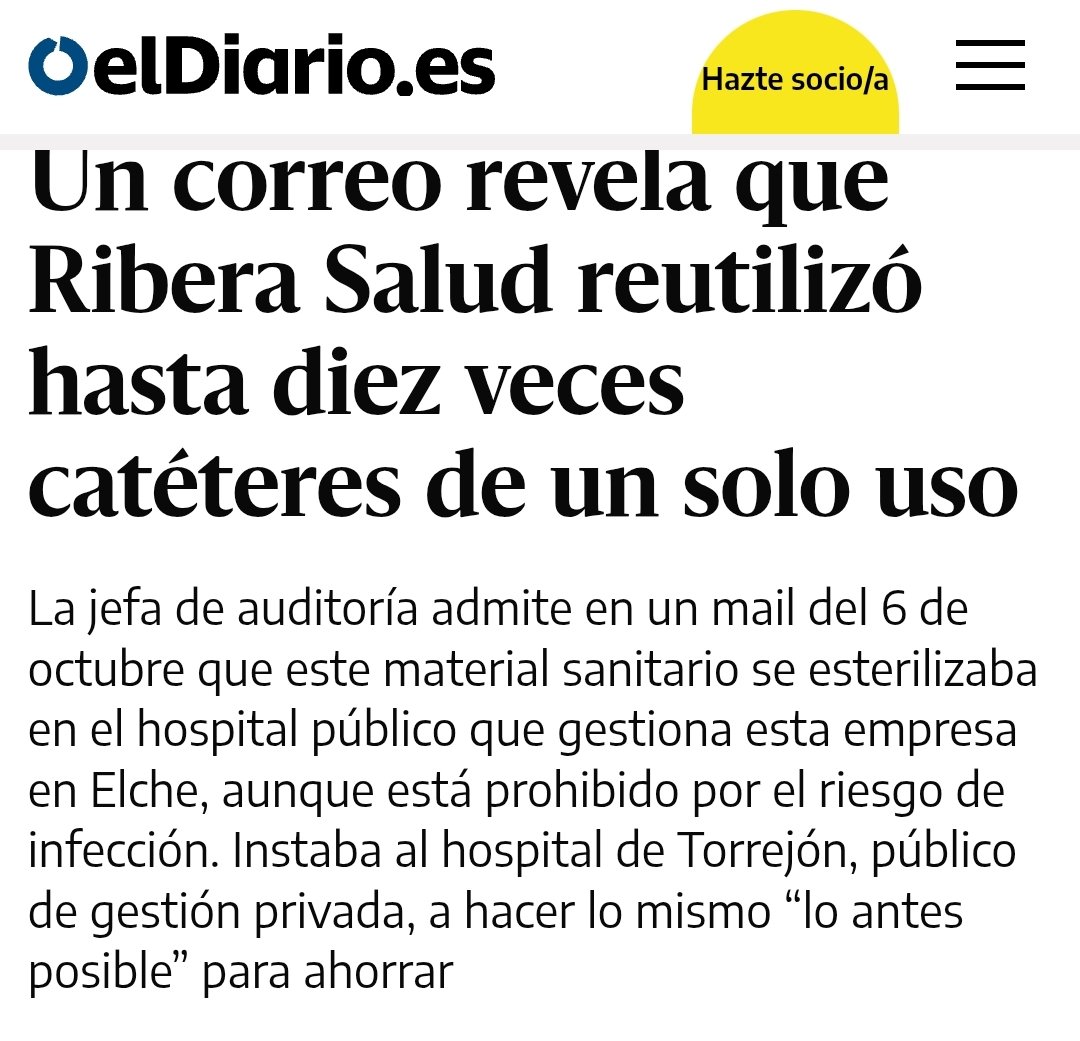 Exponer a pacientes a posibles infecciones para obtener beneficios económicos es deleznable. El PP no puede seguir sosteniendo un modelo que pone en riesgo la salud de sus pacientes solo para llenar los bolsillos de sus amigos y familiares.