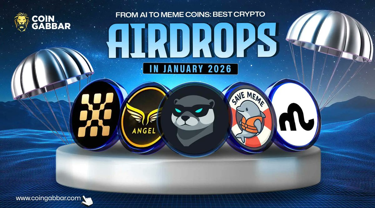 January 2026 Top Crypto Airdrops List - $ANGEL, $RWAN, $MTX, $DOLPHIN,  $OTTO Explore More, Visit - https://t.co/jBrB5977k9 #CoinGabbar #Crypto  #TopCryptoAirdrop @angel_networks #CryptoCommunity #token #project #AI  #AirdropAlert @RWAN_Official ...