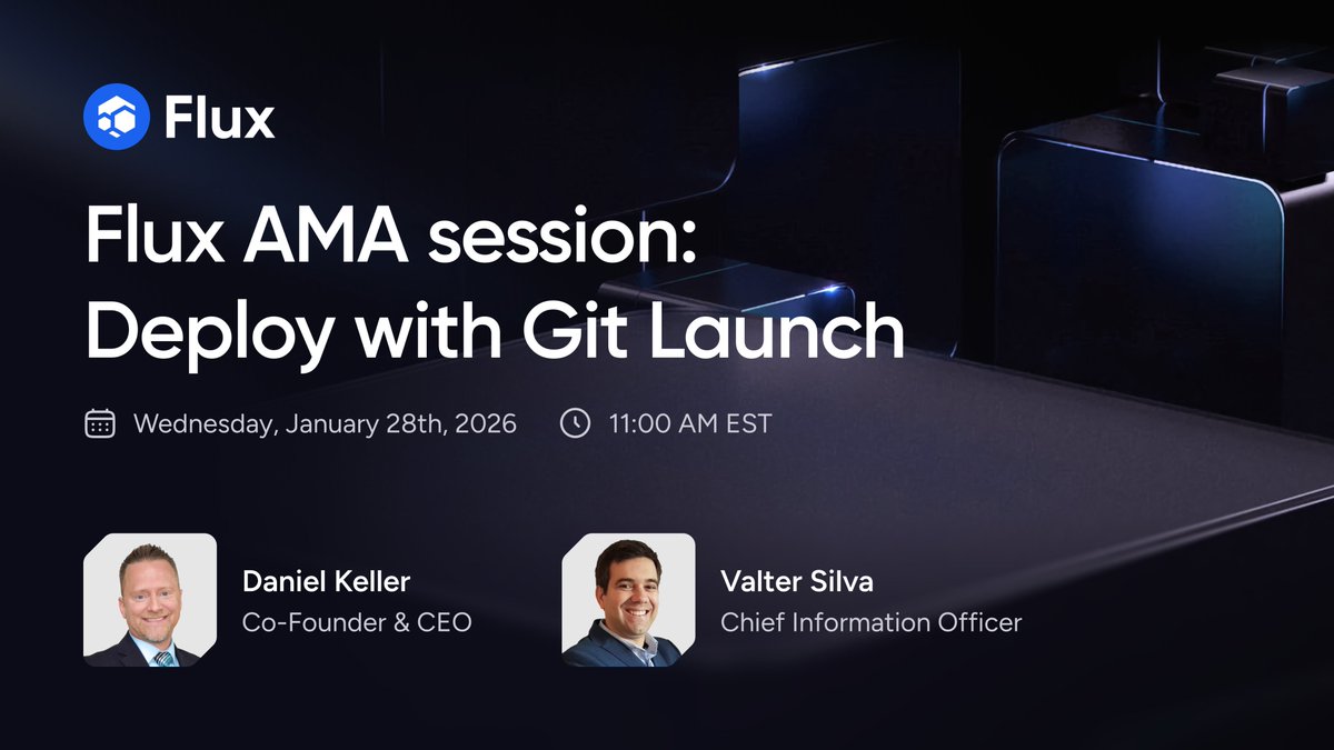 RunOnFlux's tweet image. Deploy with Git is launching, and you get to see it live for the first time ever!

Join Flux AMA next week Wednesday for a live demo of Deploy with Git, presented by its main creator, Valter. 

We also have important updates on CoinRequest, FluxAI, and more that you can't afford…