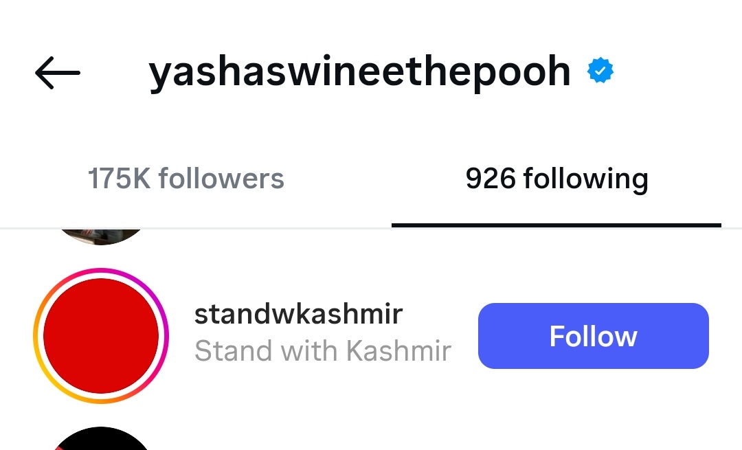 TeamJhaant__'s tweet photo. She's following the Pakistan-funded account 'Stand with Kashmir' whose bio says “In solidarity with the people of Indian occupied Kashmir” https://t.co/gFIIgZkhxl