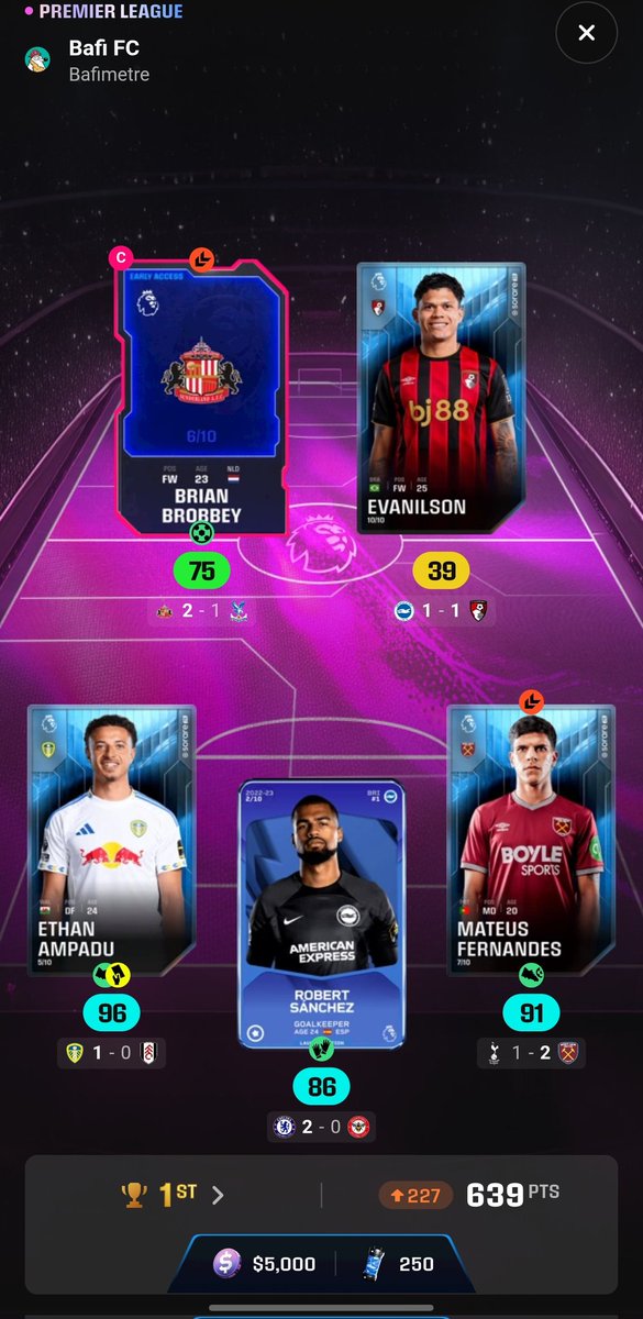 Bafimetre's tweet photo. @DanielToftMusic Ggs, got it done with the most random lineup. Your Senesi could have clutched for you🫣 https://t.co/MnQAbzM1nd