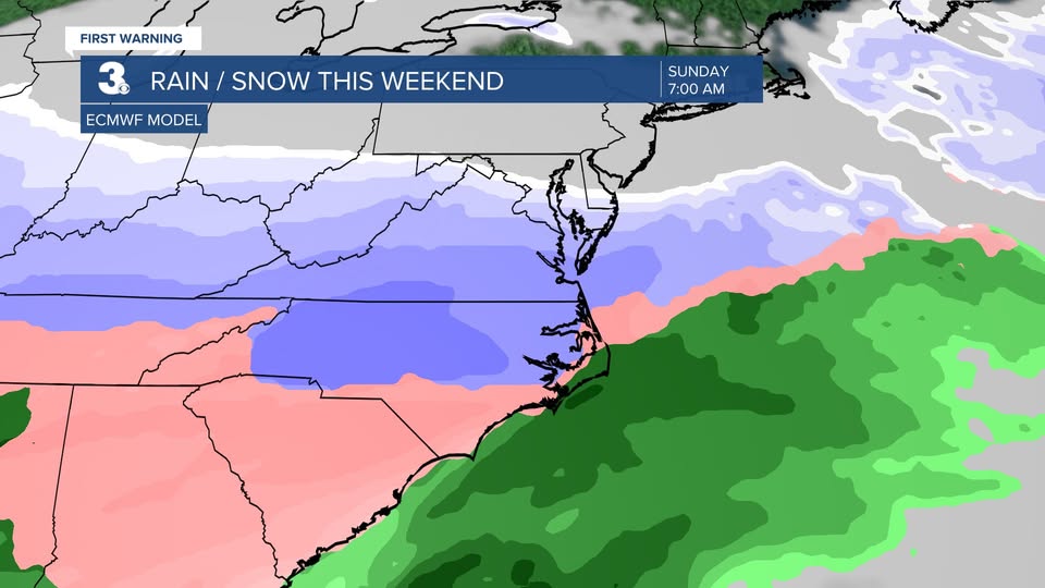 RickeyLRoss's tweet image. SNOW
Legitimate snow chance for this weekend (Jan 24 &amp;amp; 25)
Significant accumulation possible
Too early for specifics
Expect the forecast to be updated and fine tuned
wtkr.com/weather
#FirstWarn3