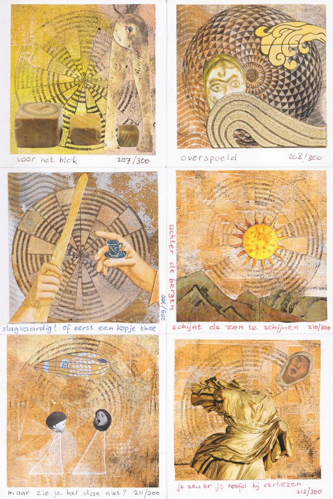 Heldinne's tweet image. weer 6x een #collage van 9x9 cm gemaakt voor #the300dayproject (207 tm 212)
afbeeldingen op #imagetransfer #gelliprints
#the100dayproject