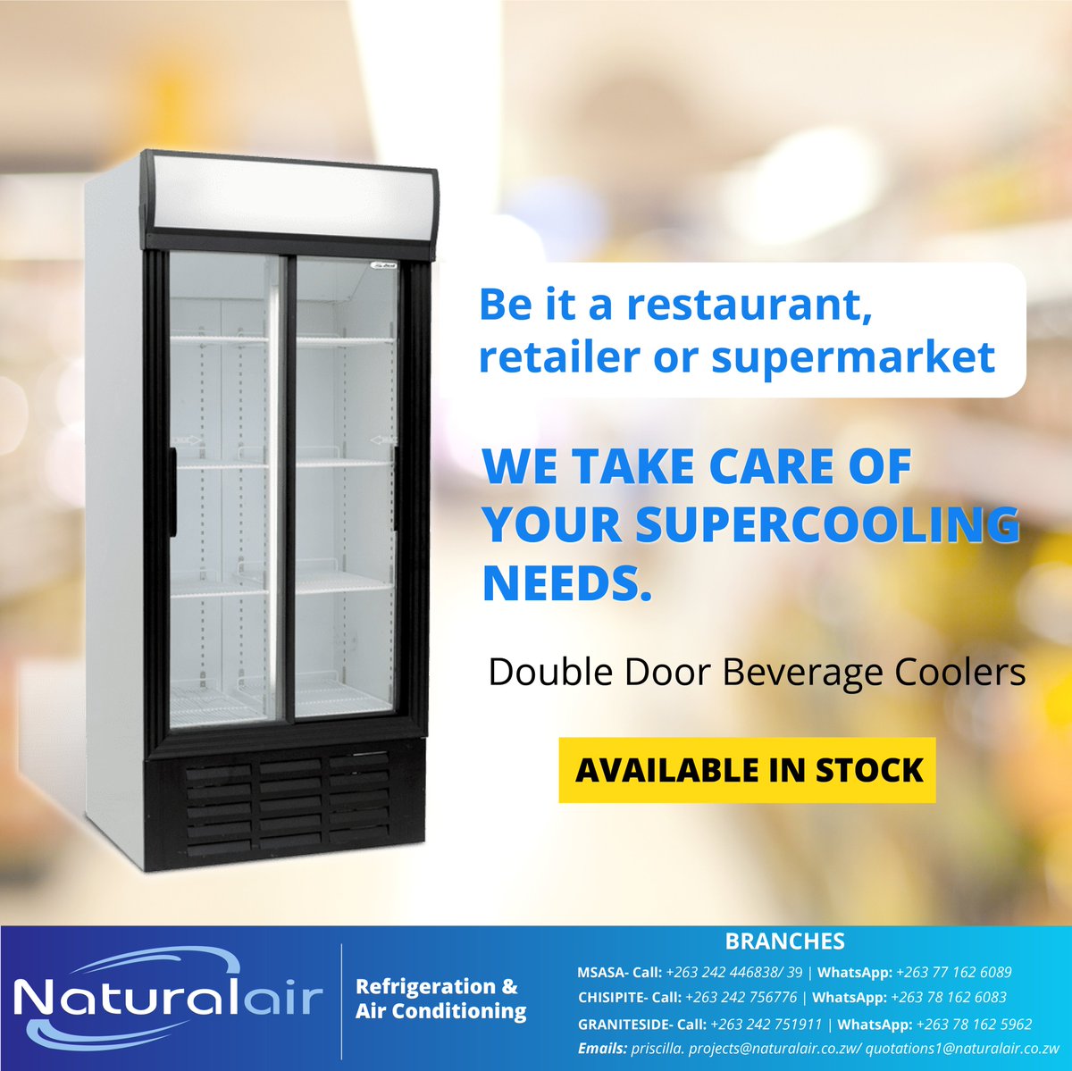 Naturalair_'s tweet photo. Just Refrigeration has been the most trusted brand in cooling technology, enhanced with aesthetic sleek design making it the perfect choice for your restaurant, retail stores and bakeries.

Beverage Coolers AVAILABLE

Our branches are located in Msasa, Chisipite &amp; Graniteside. https://t.co/kfEz8ESP5R