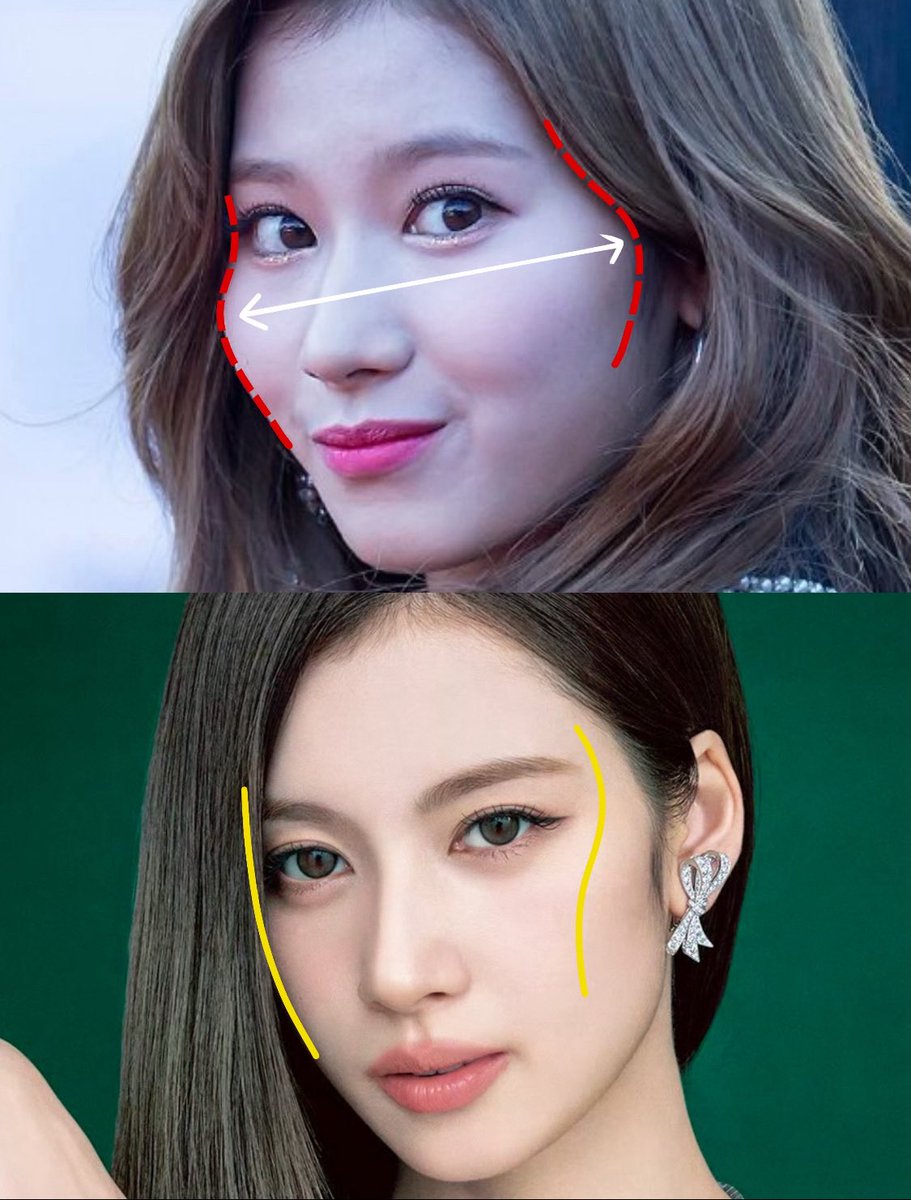 この顔の横の広がりが大きいと顔がデカく見える原因だから、高さを目尻の斜め下くらいに出すと小顔に見える。

つまり、ハイライトをここ⬇️に入れると顔がちっちゃく見えるから全女子やってみてほしい。