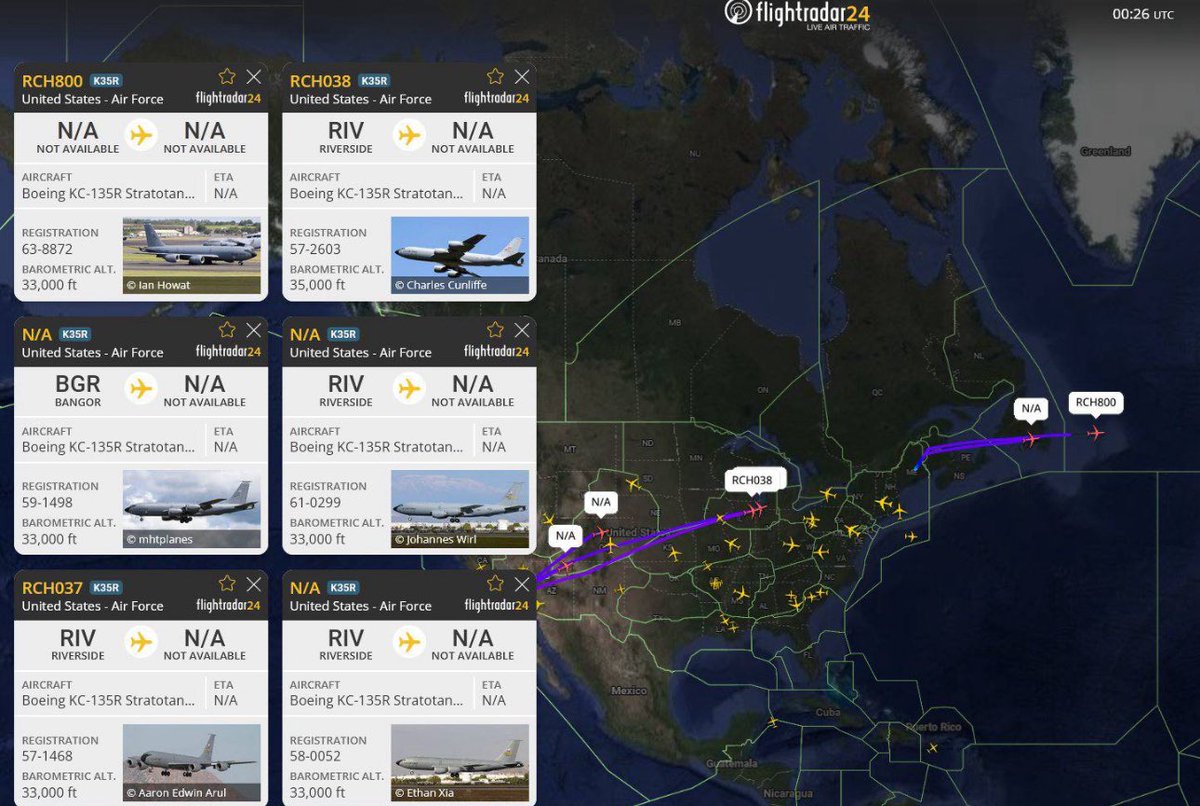 Megatron_ron's tweet image. BREAKING:

🇺🇸🇮🇷 The US continues to prepare for an attack on Iran

Around 10 aerial refueling tankers just left the USA

3-4 of them are heading to the Al Udeid Air Base in Qatar while the rest will land in Europe. 

WSJ also reports that both Patriot and THAAD air defense…