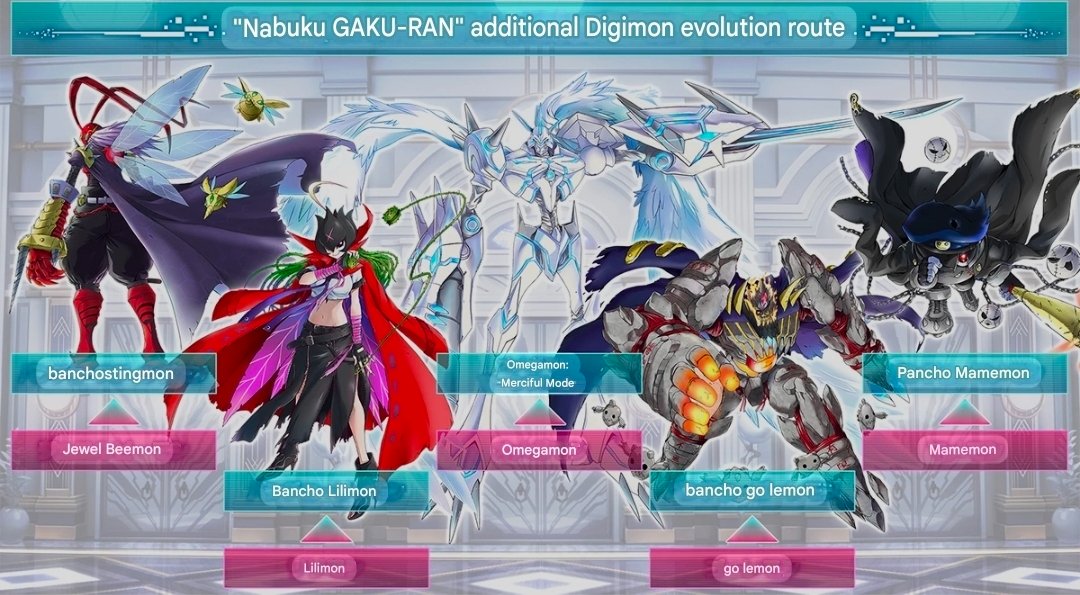 Karn_EX's tweet image. The Japanese website has confirmed the evolutions for the next DLC evolutions.

All are what we suspected besides Golemon that warps to BanchoGolemon.

Odd that Stingmon doesn't if they were gonna do that but okay!

(Google Translated, source in replies)