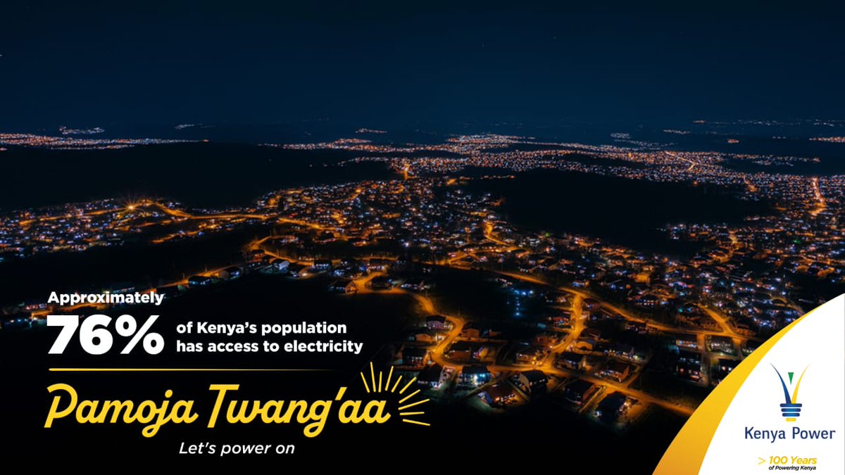 76% electricity access and counting!
From distant villages to busy city centres, we’re lighting up every corner of Kenya, one new connection at a time.
#PamojaTwangaa
#PoweringKenya ^ZM