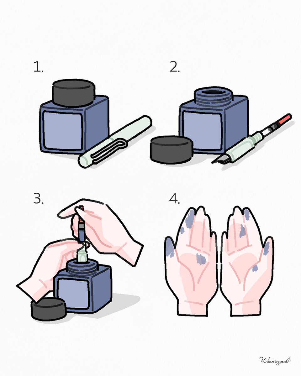 만년필 잉크 충전하는 법