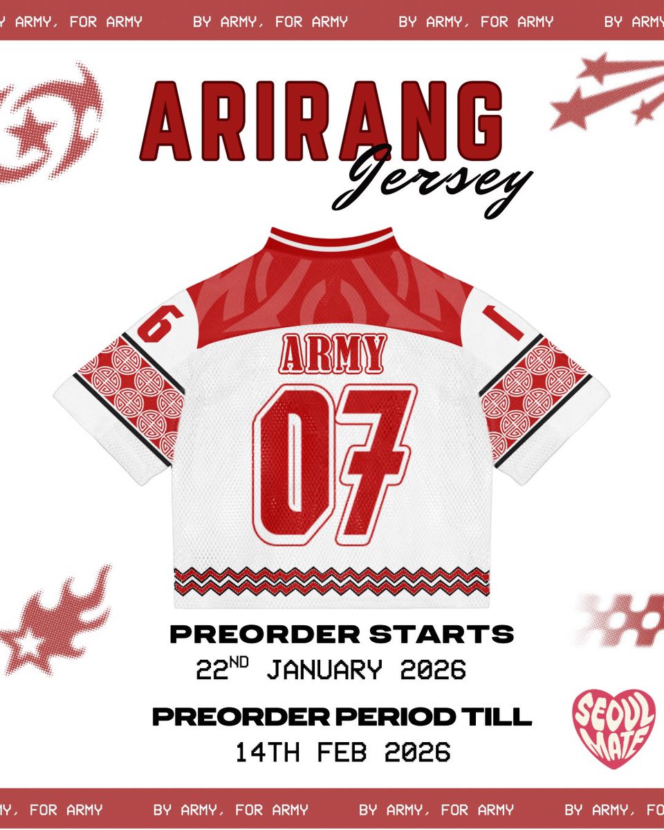 BTS ARIRANG Tour Jersey is now available to preorder 🫶🏻 #BTS