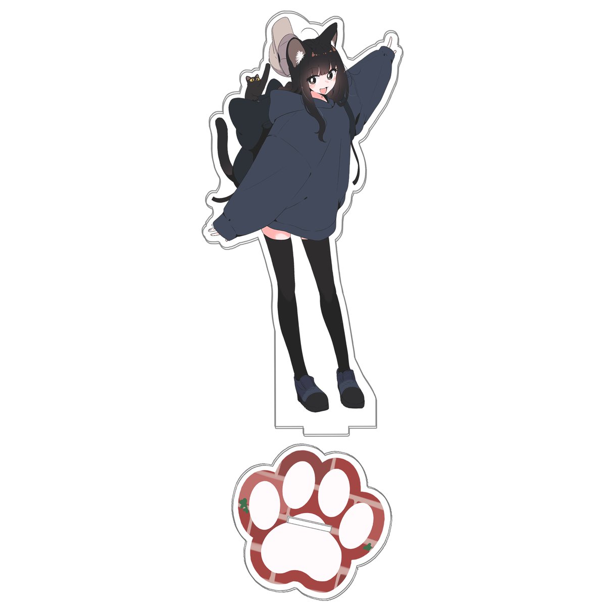 「BOOTHに新しい商品を追加しました ・黒猫ちゃんアクスタ ・フレークシール ・」|めがてる🐈‍⬛6/1ｺﾐﾃｨｱ152【D63a】のイラスト