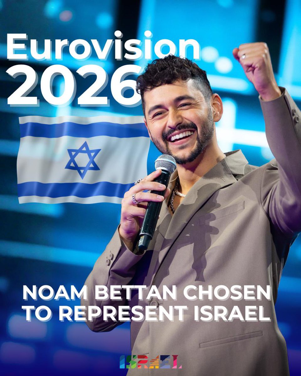 🇮🇱✨ Noam Bettan will represent Israel at the Eurovision Song Contest 2026. Wishing Noam the best of luck on the global stage. See you in Vienna! Make us proud 🎶🌍