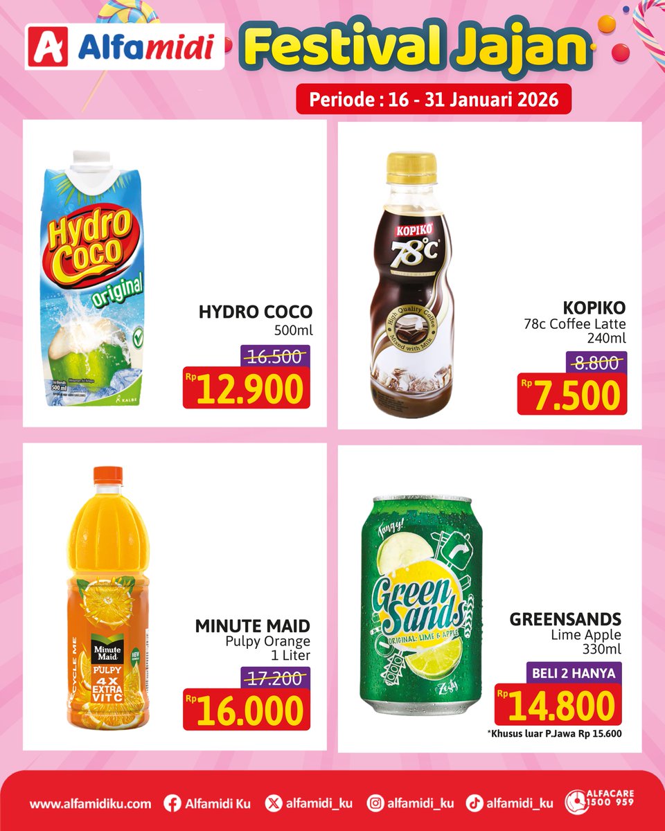 alfamidi_ku's tweet photo. Wajib ke Alfamidi sekarang buat serbu FESTIVAL JAJAN! Ada banyak banget pilihan snack favorit kamu dengan harga spsial.
Yuk, mampir ke Alfamidi terdekat dan borong jajanannya sekarang! 🛒💨
#Alfamidi #FestivalJajan #PromoAlfamidi #AyokeAlfamidi #CamilanEnak #PromoJanuari https://t.co/W71vMy5xR1