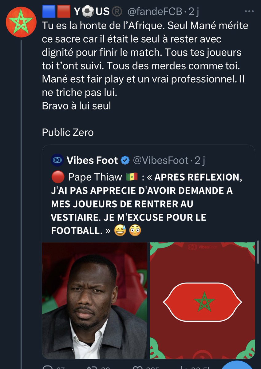 ArthurMelista's tweet image. Cet homme a plus de 60 ans et il parle comme ca pour un match de football🤮