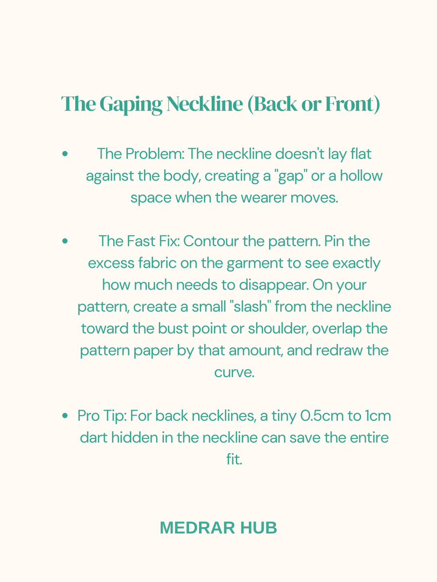 Medrarhub's tweet photo. Precision isn’t just a skill; it’s a standard. 

Tailors, don’t let these 3 common fitting mistakes ruin your hard work

Precision takes time, but mastery makes you unstoppable. Check the images for the quick fixes! 
#patternmakers #tailors #medrarhub #thrivetribe #thefashionhub https://t.co/9fpOFKGLBR