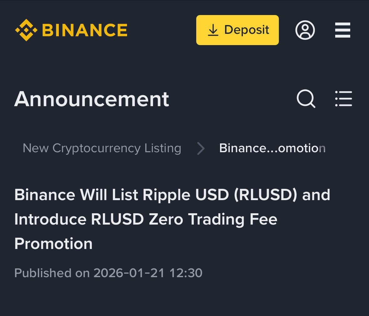 InvestWithD's tweet image. 🚨BREAKING: Ripple’s $RLUSD Got Listed on Binance — and XRP Ledger support is next 👀🪙

Yep… this is a BIG distribution win for Ripple.

@Ripple confirmed that $RLUSD is now officially listed on @binance 🚀