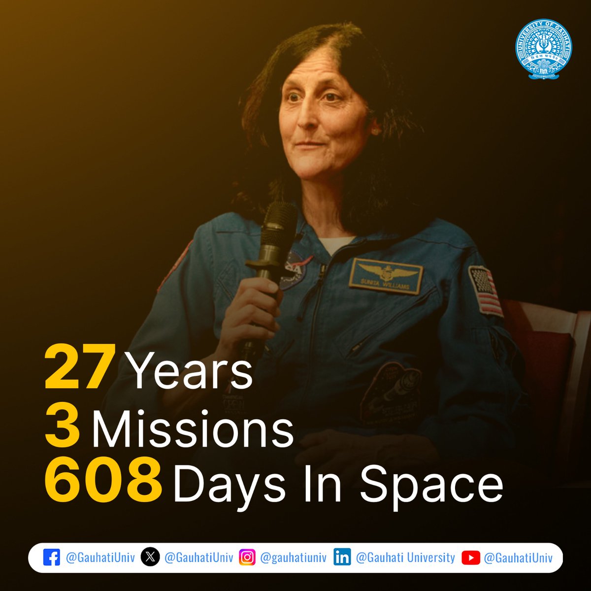 বিশ্বৰ কোটি কোটি যুৱক-যুৱতীৰ সপোনক ডেউকা মেলি উৰিবলৈ উৎসাহ যোগোৱা ভাৰতীয় মূলৰ জীয়ৰী সুনীতা উইলিয়ামছে সুদীৰ্ঘ 27 বছৰৰ পিছত #NASA পৰা অৱসৰ গ্ৰহণ কৰে।

Inspiring generations, her journey will remain a symbol of courage, dedication, and inspiration.

#SunitaWilliams